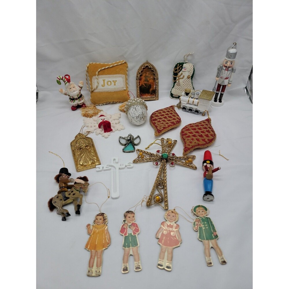 Lot Of 20 Various Christmas Ornaments Some Vintage Some Marked